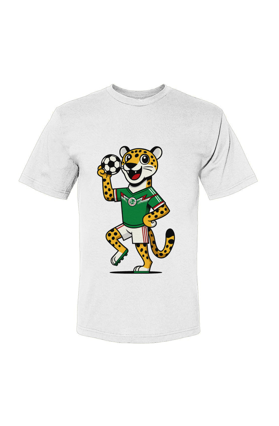 Mexico Jaguar USA-Color Stripes 100% USA-Made Cotton T-Shirt