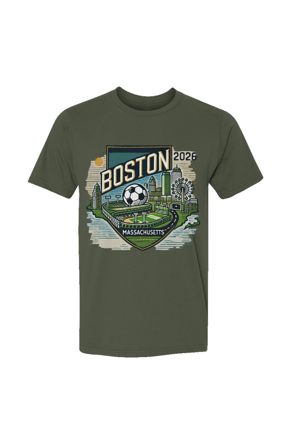 Boston Massachusetts USA-Made Ringspun Unisex T-Shirt