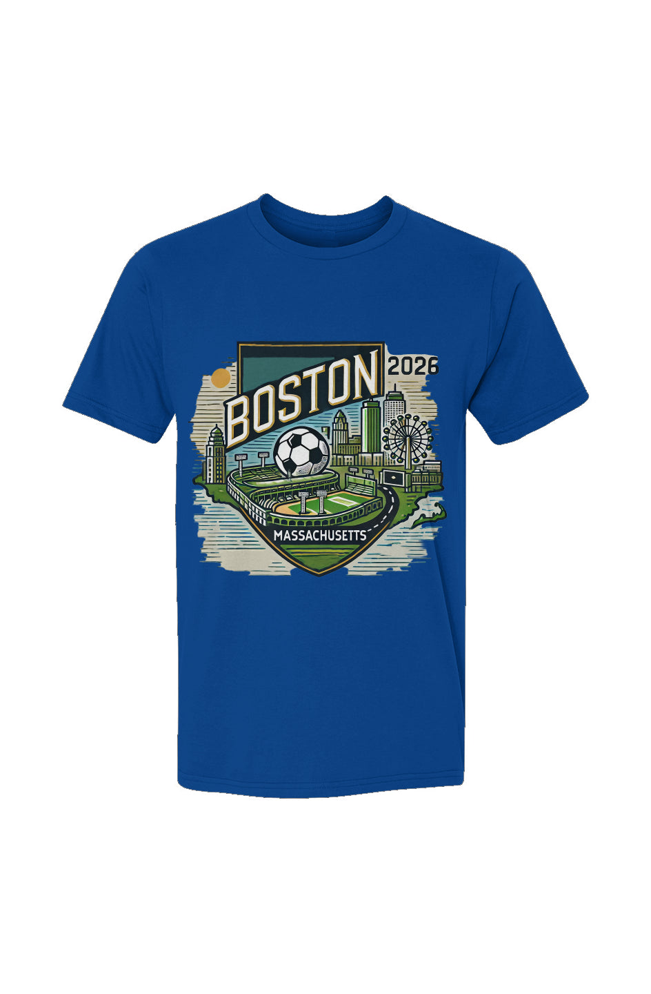 Boston Massachusetts Red, White, or Blue USA-Made Ringspun Unisex T-Shirt