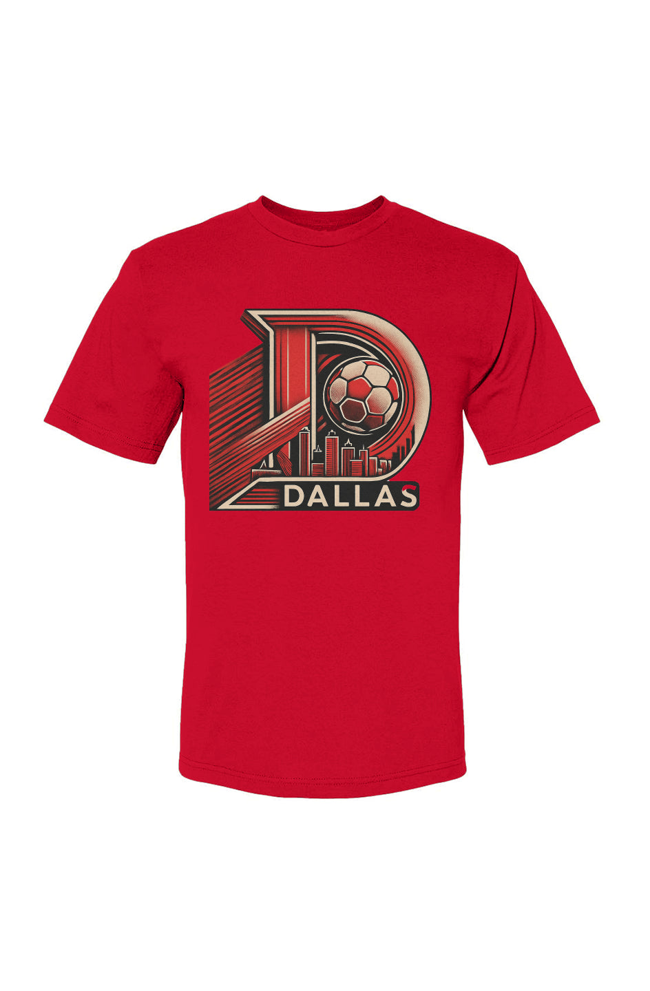 Dallas D Red USA-Made 100% Cotton T-Shirt