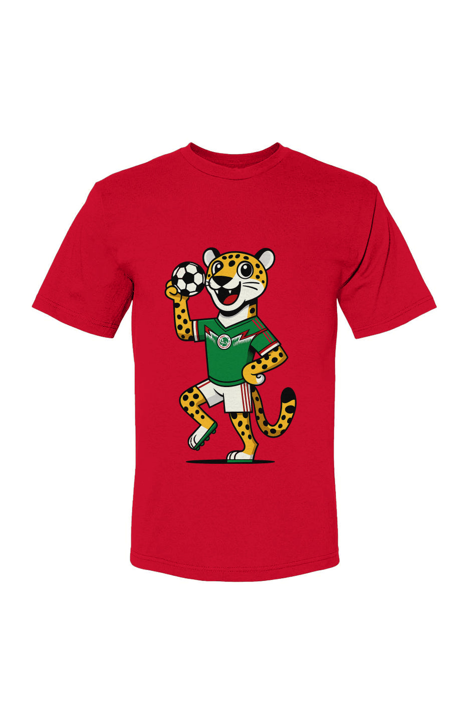Mexico Jaguar USA-Color Stripes 100% USA-Made Cotton T-Shirt