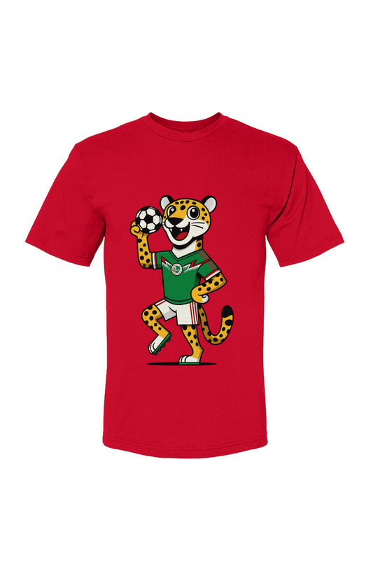 Mexico Jaguar USA-Color Stripes 100% USA-Made Cotton T-Shirt