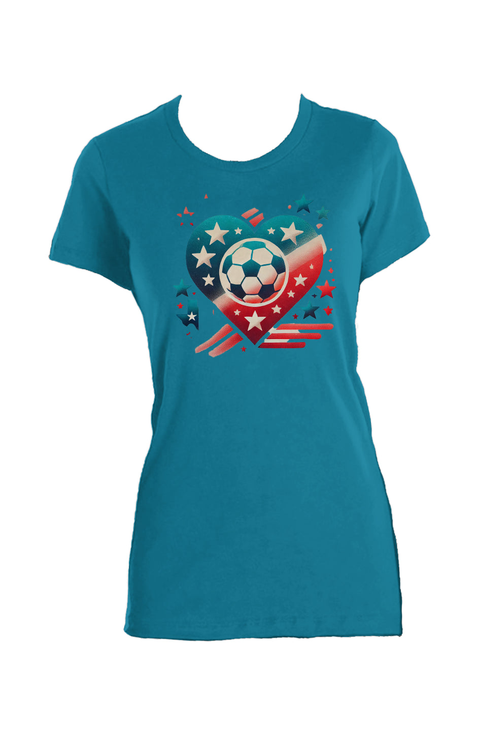 USA Texas Heart Ladies Made in USA Crew T-Shirt