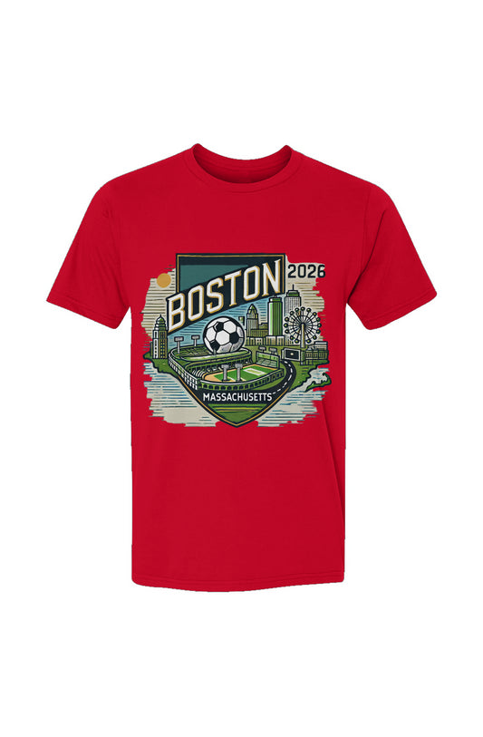 Boston Massachusetts Red, White, or Blue USA-Made Ringspun Unisex T-Shirt